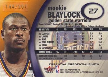2000-01 E-X - Essential Credentials #27 Mookie Blaylock Back