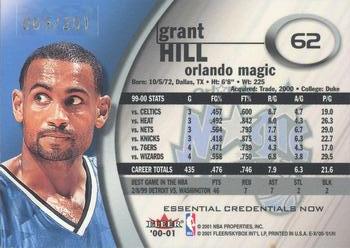 2000-01 E-X - Essential Credentials #62 Grant Hill Back