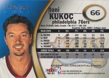 2000-01 E-X - Essential Credentials #66 Toni Kukoc Back