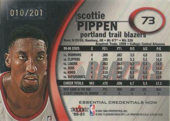 2000-01 E-X - Essential Credentials #73 Scottie Pippen Back