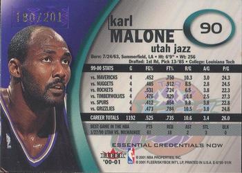 2000-01 E-X - Essential Credentials #90 Karl Malone Back