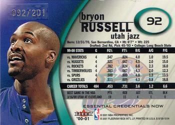 2000-01 E-X - Essential Credentials #92 Bryon Russell Back