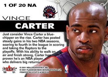2000-01 E-X - Net Assets #1 NA Vince Carter Back