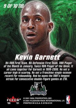 2000-01 E-X - No Boundaries #9 NB Kevin Garnett Back