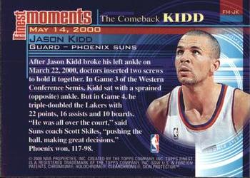 2000-01 Finest - Finest Moments #FM-JK Jason Kidd Back