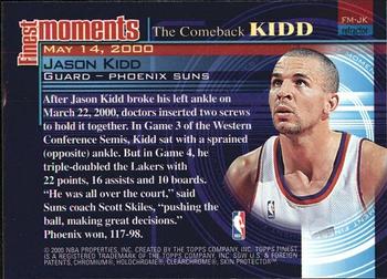 2000-01 Finest - Moments Refractors #FM-JK Jason Kidd Back