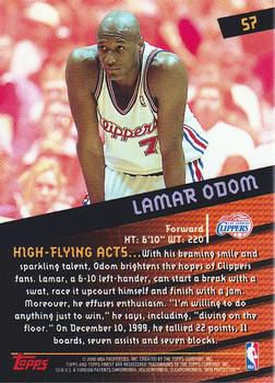 2000-01 Finest - Showmen #S7 Lamar Odom Back