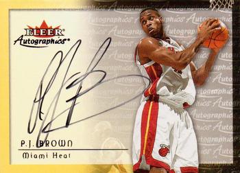 2000-01 Fleer Tradition - Autographics #NNO P.J. Brown Front