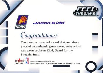 2000-01 Fleer Tradition - Feel the Game #NNO Jason Kidd Back