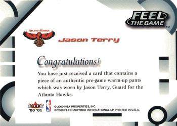 2000-01 Fleer Tradition - Feel the Game #NNO Jason Terry Back