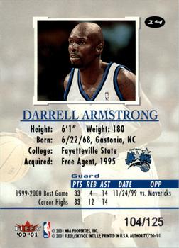 2000-01 Fleer Authority - Prominence SN125/SN75 #14 Darrell Armstrong Back