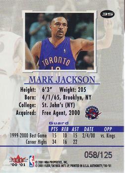 2000-01 Fleer Authority - Prominence SN125/SN75 #35 Mark Jackson Back