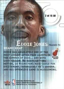 2000-01 Fleer Focus - Arena Vision #2 AV Eddie Jones Back