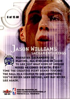 2000-01 Fleer Focus - Arena Vision #6 AV Jason Williams Back