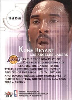 2000-01 Fleer Focus - Arena Vision #11 AV Kobe Bryant Back