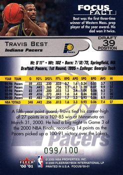 2000-01 Fleer Focus - Draft Position #39 Travis Best Back