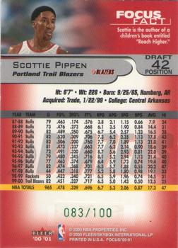 2000-01 Fleer Focus - Draft Position #42 Scottie Pippen Back