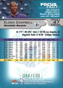 2000-01 Fleer Focus - Draft Position #47 Elden Campbell Back