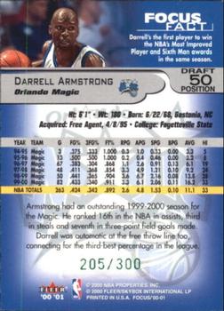 2000-01 Fleer Focus - Draft Position #50 Darrell Armstrong Back