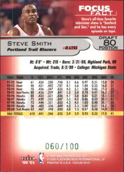 2000-01 Fleer Focus - Draft Position #80 Steve Smith Back