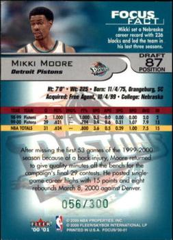 2000-01 Fleer Focus - Draft Position #87 Mikki Moore Back