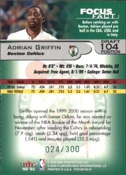 2000-01 Fleer Focus - Draft Position #104 Adrian Griffin Back