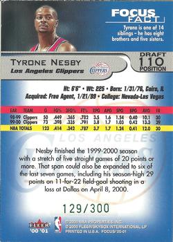 2000-01 Fleer Focus - Draft Position #110 Tyrone Nesby Back