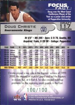 2000-01 Fleer Focus - Draft Position #117 Doug Christie Back