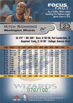2000-01 Fleer Focus - Draft Position #123 Mitch Richmond Back