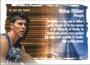 2000-01 Fleer Focus - Welcome to the NBA #5 WN Mike Miller Back