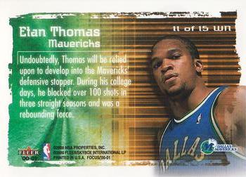 2000-01 Fleer Focus - Welcome to the NBA #11 WN Etan Thomas Back