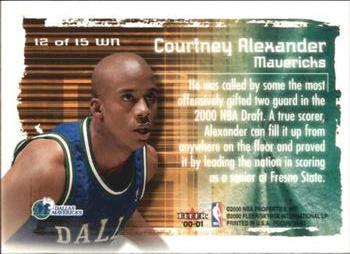 2000-01 Fleer Focus - Welcome to the NBA #12 WN Courtney Alexander Back
