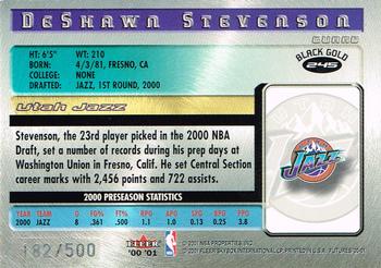 2000-01 Fleer Futures - Black Gold #245 DeShawn Stevenson Back