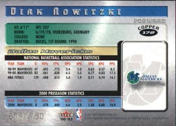 2000-01 Fleer Futures - Copper #172 Dirk Nowitzki Back