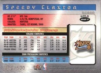 2000-01 Fleer Futures - Gold #227 Speedy Claxton Back