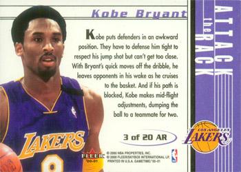 2000-01 Fleer Game Time - Attack the Rack #3 AR Kobe Bryant Back