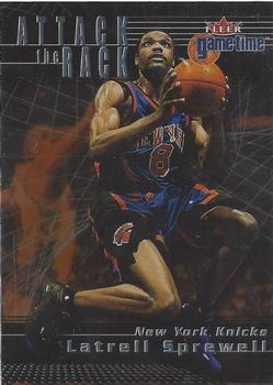 2000-01 Fleer Game Time - Attack the Rack #9 AR Latrell Sprewell Front