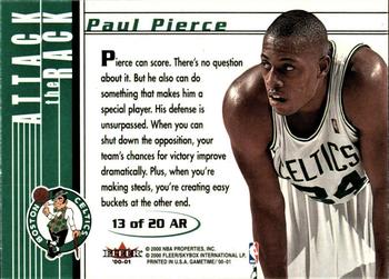 2000-01 Fleer Game Time - Attack the Rack #13 AR Paul Pierce Back
