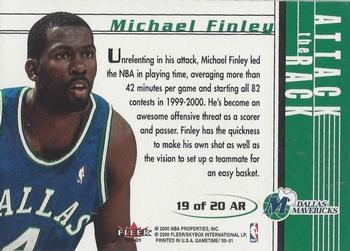 2000-01 Fleer Game Time - Attack the Rack #19 AR Michael Finley Back