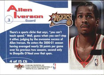 2000-01 Fleer Game Time - Change the Game #4 CG Allen Iverson Back