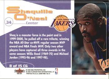 2000-01 Fleer Game Time - Change the Game #8 CG Shaquille O'Neal Back