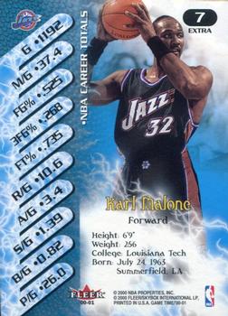2000-01 Fleer Game Time - Extra #7 Karl Malone Back
