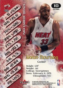 2000-01 Fleer Game Time - Extra #10 Alonzo Mourning Back