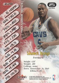 2000-01 Fleer Game Time - Extra #25 Shawn Kemp Back