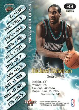 2000-01 Fleer Game Time - Extra #33 Michael Dickerson Back