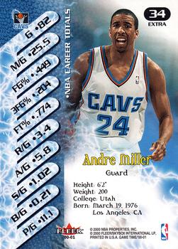 2000-01 Fleer Game Time - Extra #34 Andre Miller Back