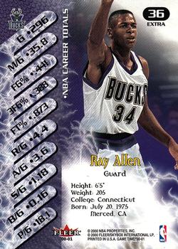 2000-01 Fleer Game Time - Extra #36 Ray Allen Back