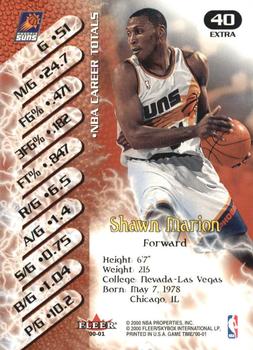 2000-01 Fleer Game Time - Extra #40 Shawn Marion Back