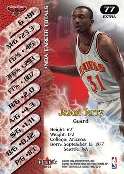 2000-01 Fleer Game Time - Extra #77 Jason Terry Back
