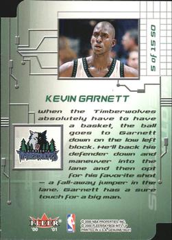 2000-01 Fleer Genuine - Smooth Operators #5 SO Kevin Garnett Back